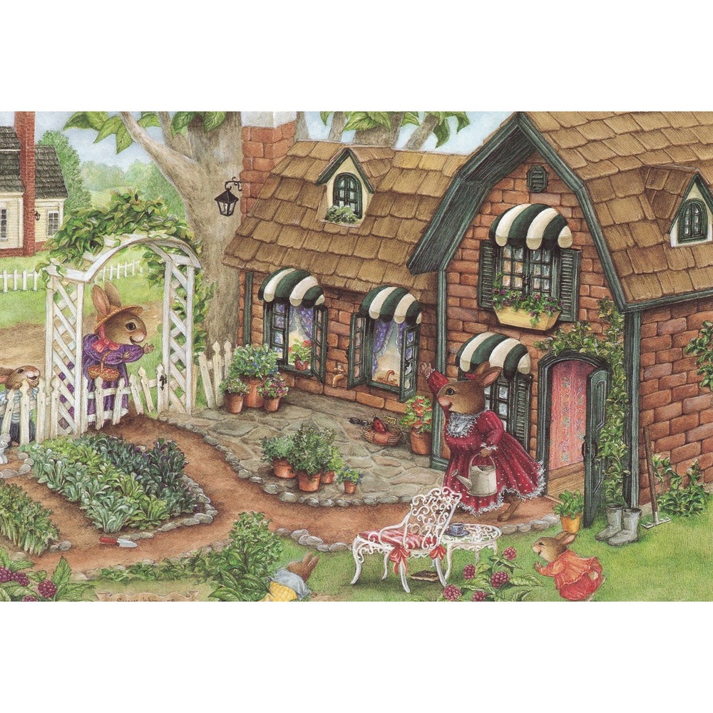 1993 Holly Pond Hill Rabbit Friendship Card Cottagecore Storybook Whimsical